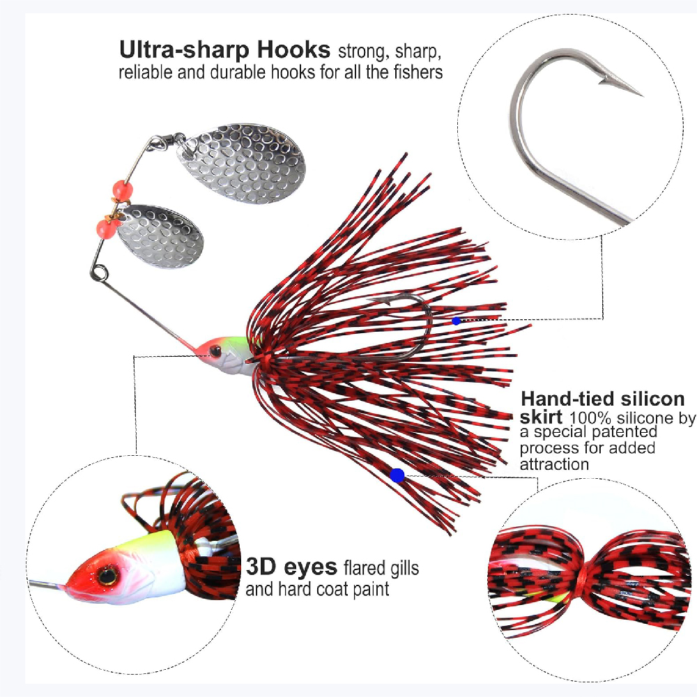6 szt. Przynęt Spinnerbait, Bu – Fishing Equipment Shop recenzja i cena